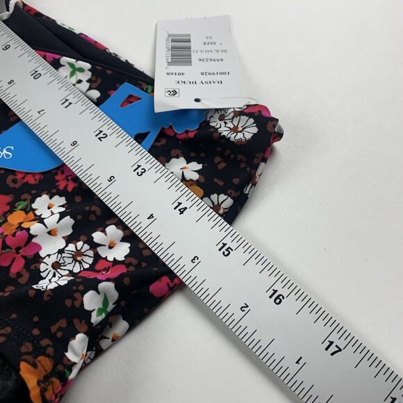 Skinny Dippers Bikini Bottoms Womens XL Black Multi Floral Dora Ruffled Swimwear - Picture 5 of 7